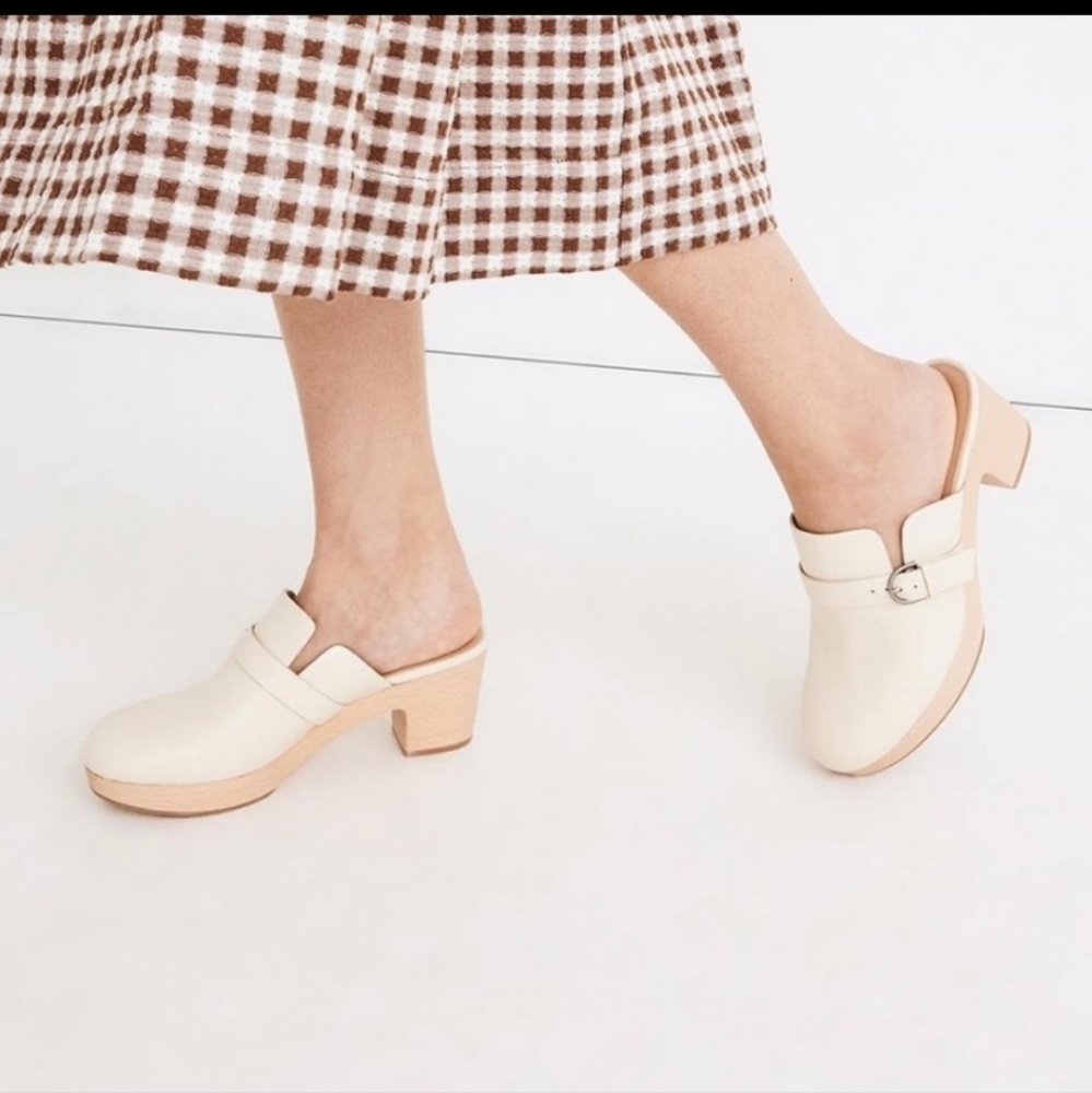 MADEWELL women's The Monique Buckle Clog size 7 in Bone